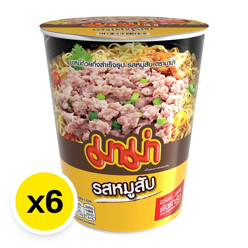 Mama Cup Instant Noodles Minced Pork 60g x6