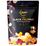 Cruff Mixed Root Chips with chili and black truffle flavor, showing crispy snack chips in a close-up shot.