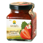 Doi Kham High Content Strawberry grocery product in a jar with fresh strawberries and label visible.