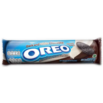 Oreo Double Chocolate confectionery snacks featuring rich, chocolate-filled cookies with a chocolate coating and distinctive Oreo design.