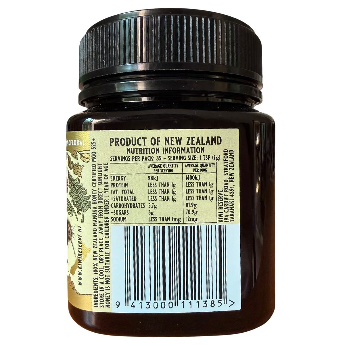 Kiwi Reserve NZ Monofloral Manuka Honey MGO 525+