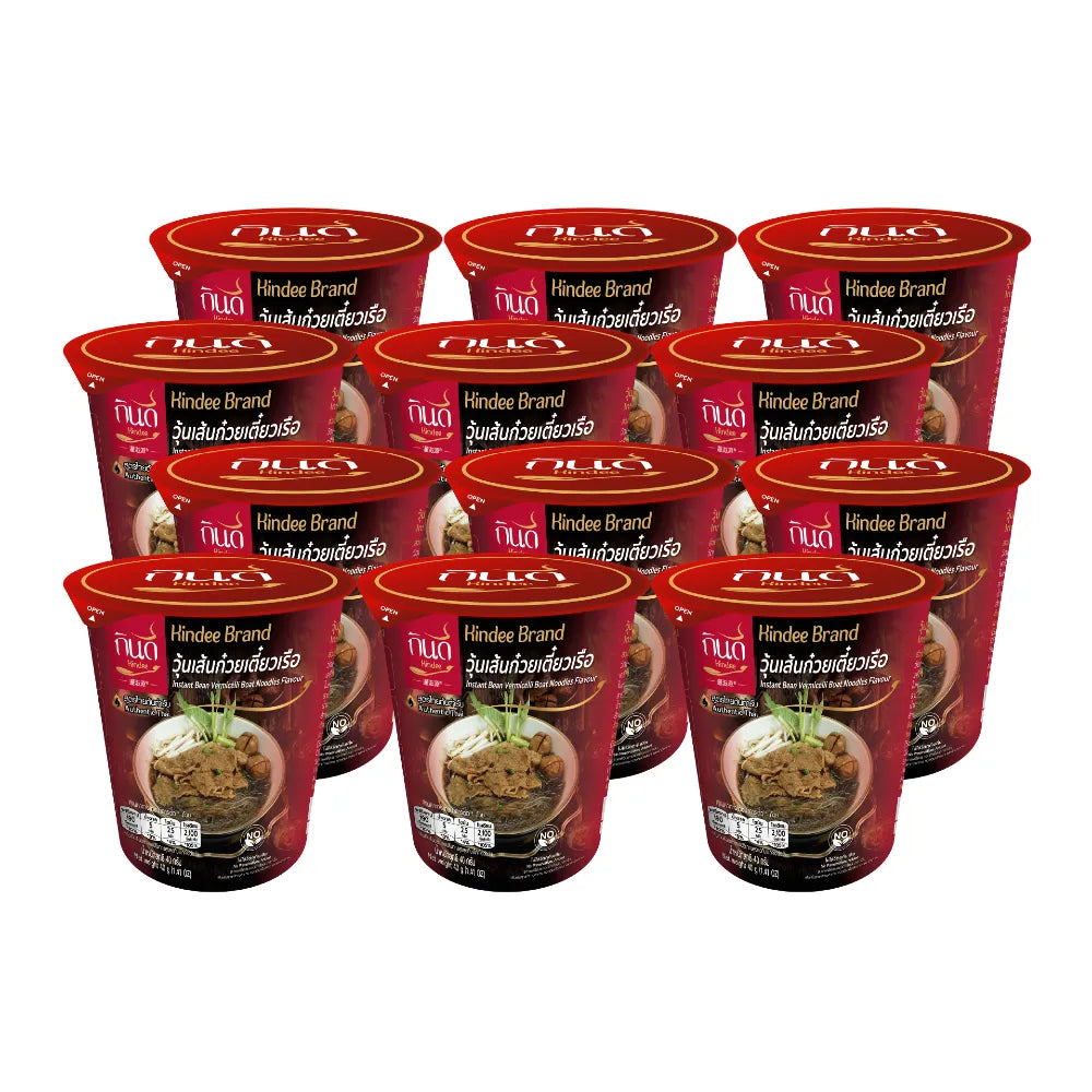 KINDEE Kin Dee Ready-to-eat Glass Noodle Cup . X12 40g