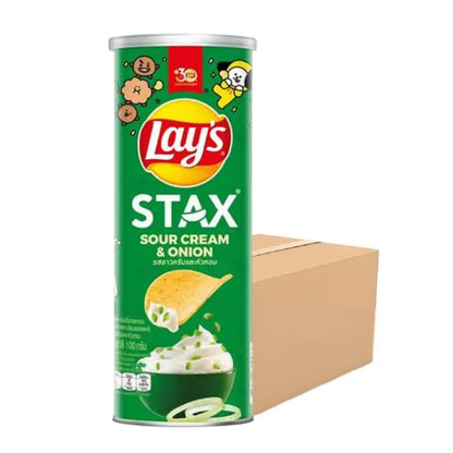 LAYS STAX SOURCREAM & ONION 100g x16