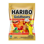 Haribo Gummy Gold Bears in a clear bag, colorful candy snacks from the HARIBO brand, suitable for dry grocery and confectionery.