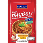 Sealect Namprik Crispy Tuna in a grocery jar, showing the crispy tuna product from Sealect brand with a textured label.