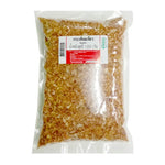 Makro Fried Garlic in a 1kg package, dry grocery product, showing golden fried garlic cloves in a clear bag.