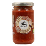 Organic Alce Nero Classico grocery product with a jar of traditional Italian sauce or spread on a white background.