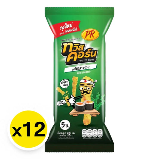 PR Twist Corn Snack Nori Seaweed Flavour 18g x12