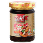 Sawei chili paste jar with red chili peppers and label, showcasing the spicy condiment for cooking and flavoring dishes.