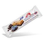 Poppins Granilies Oat Bar with dark chocolate and blueberry, showing the snack bar with oats, chocolate, and blueberry pieces.