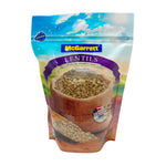 Mcgarrett Lentils 500g dry grocery package, close-up of the MCGARRETT brand lentils in a clear bag.