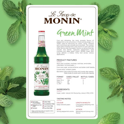Monin Green Mint Syrup 700ml