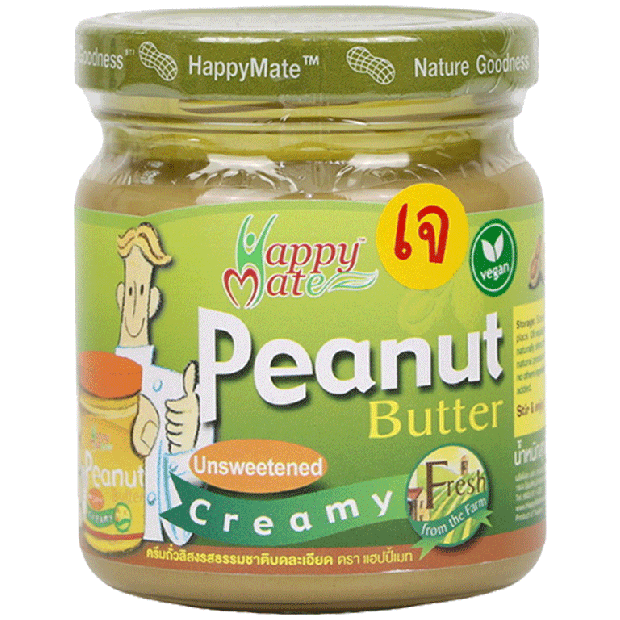 Happy Mate Unsweetened Creamy Peanut Butter