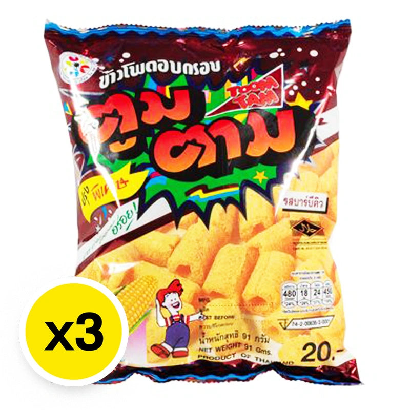 Toomtam Corn Extrude BBQ 91g x3