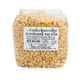 MAKRO Peeled Split Soybeans in 500g package, showing light beige, split soybeans with smooth surface in a clear bag.