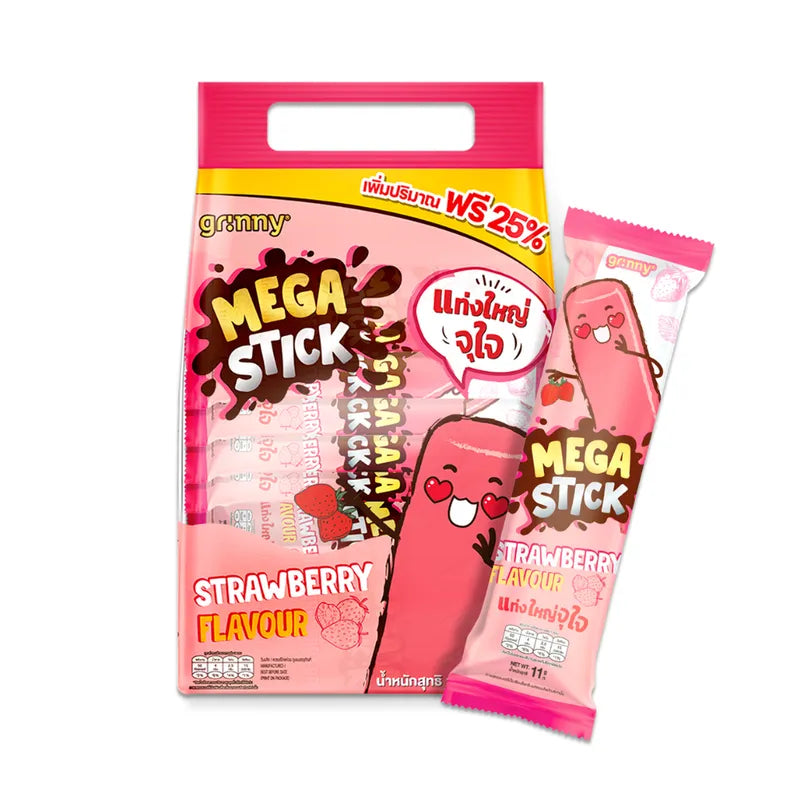 GRINNY CORN SNACK WITH STRAWBERRY FLAVOR . (PACK 20PCS) 15g