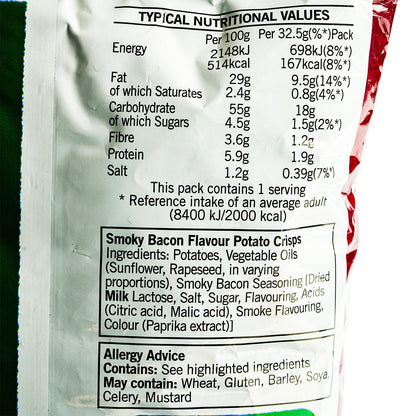 Walkers Smoked Bacon Potato Crisps