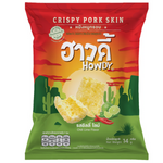 Howdy Crispy Pork Skin Chili Lime flavored confectionery snack with crunchy pork skins and zesty chili lime seasoning.