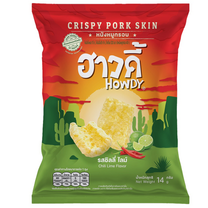 Howdy Crispy Pork Skin Chili Lime Flavored