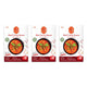 J-LEK Ready-To-Eat Red Curry Soup 250g pack of 3, showing vibrant red curry soup in clear bowls with fresh herbs.