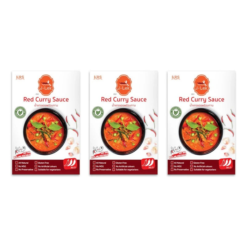 J-lek Ready-to-eat Red Curry Paste Pack Of 3 Packets 250g