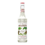 Monin Coconut Syrup 700ml bottle, a natural view of the dry grocery product with a clear label and packaging.