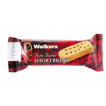 Walkers Shortbread Finger, classic confectionery snack with buttery, crisp shortbread biscuit fingers on a white background.