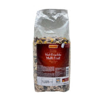 Hahne Fruit Muesli 1000g in a clear bowl, showing mixed dried fruits, oats, and grains for a healthy breakfast option.