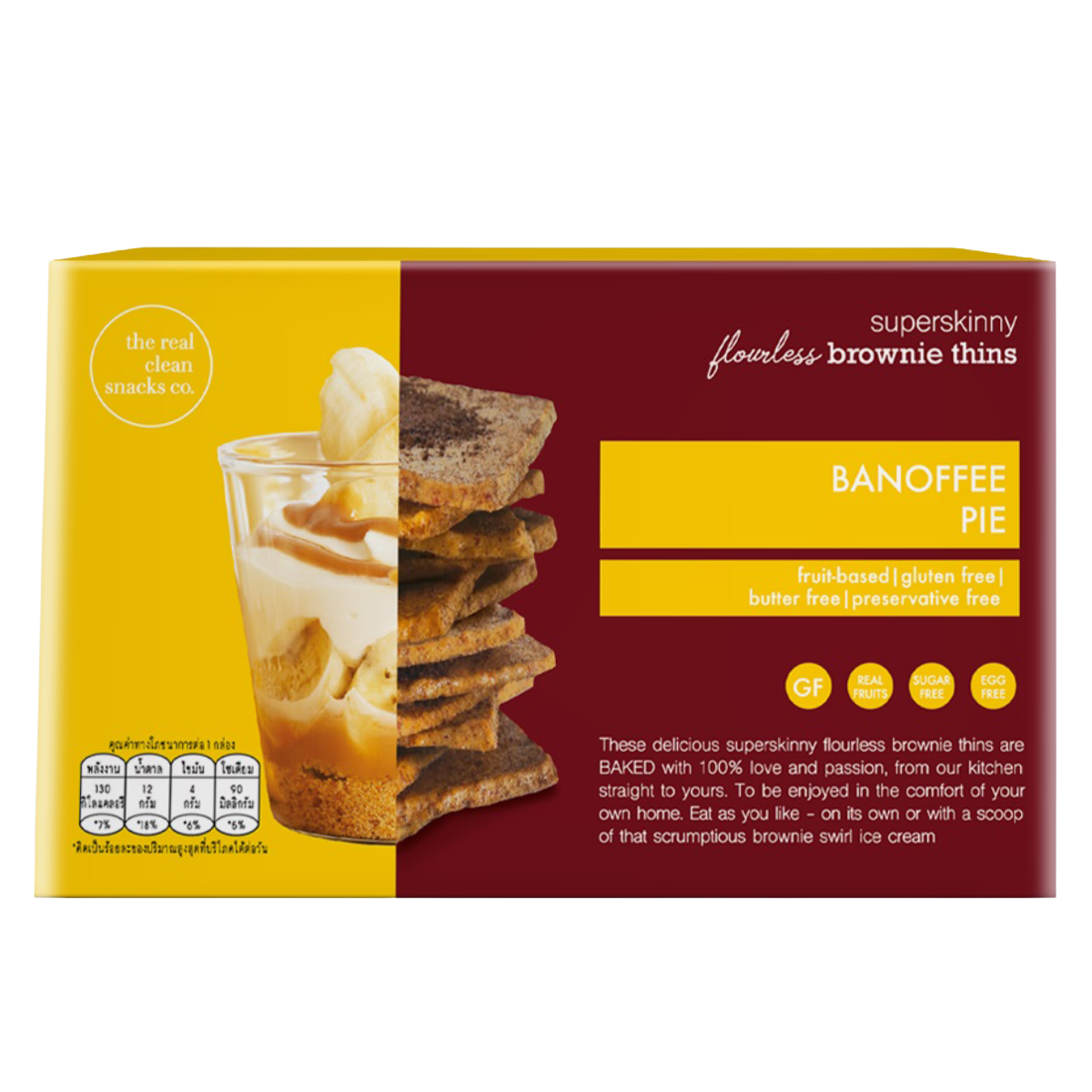 The Real Clean Snacks Co Brownie Thins Banoffee Pie