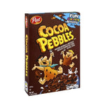 Post Cocoa Pebbles cereal box in 311g dry grocery package, featuring colorful cereal pebbles on the front.