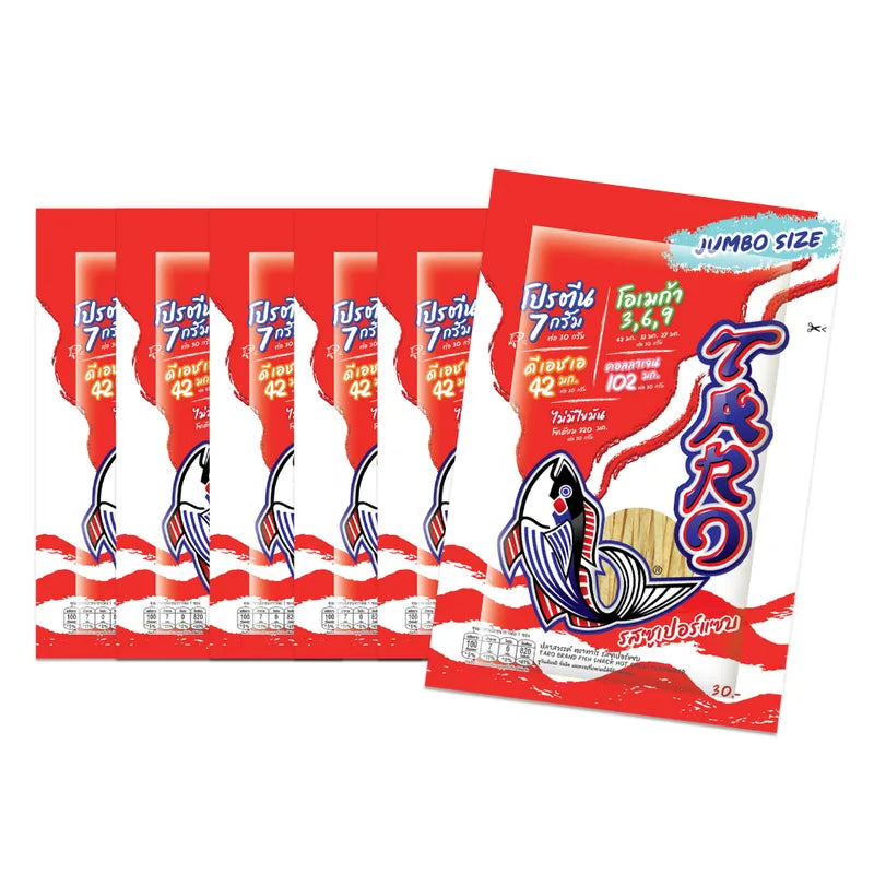 TARO FISH SNACK HOT CHILLI FLAVOURED . X6 30g