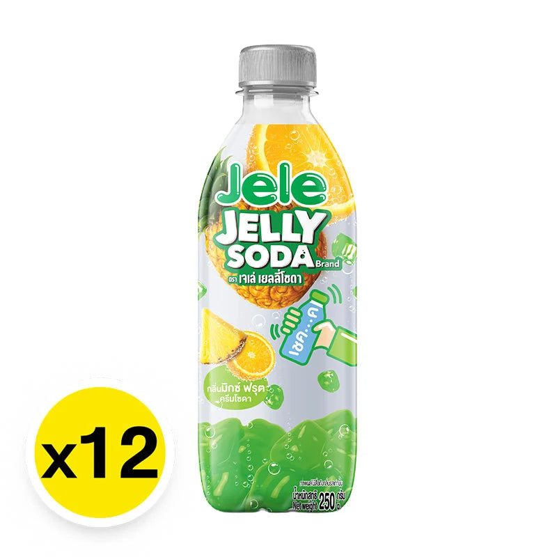 Jele Jelly Soda Mixed Fruit Cream Flavour 250g x12