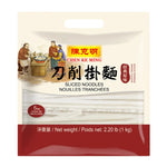 Chen KE Ming sliced noodles in original flavor, 1kg dry grocery product with neatly stacked dried noodles in a bag.