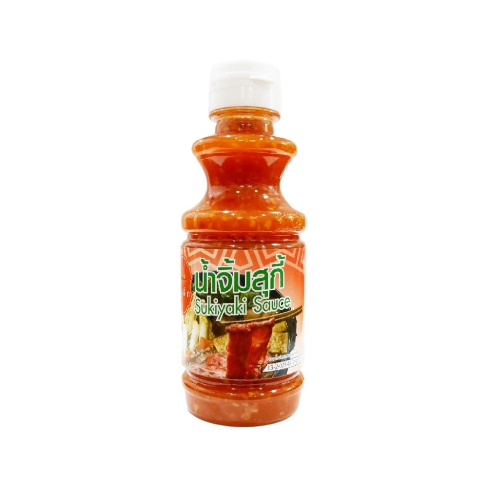 J-LEK Suki Dipping Sauce in a 240g plastic bottle, with a label featuring Japanese-style design and sauce inside.