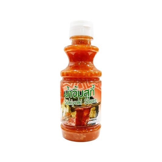 J-LEK Suki Dipping Sauce in a 240g plastic bottle, with a label featuring Japanese-style design and sauce inside.