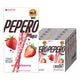 LOTTE Pepero Strawberry snack box with eight 32g packs, featuring crunchy biscuit sticks coated in strawberry-flavored chocolate.