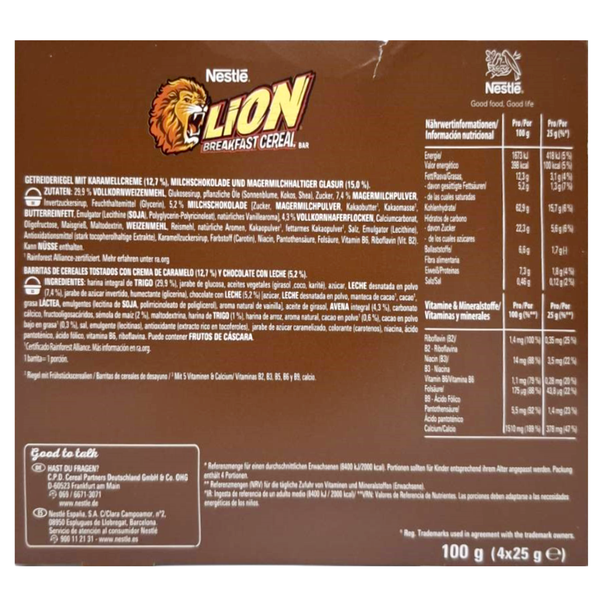 Nestle Lion Breakfast Cereal Bar