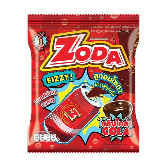ZODA Candy Cola 270g box with 100 pieces of colorful cola-flavored candies on a white background