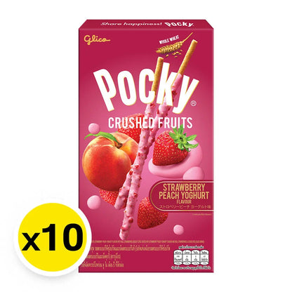 Pocky Crushed Fruit Strawberry Peach Yoghurt 38g x10