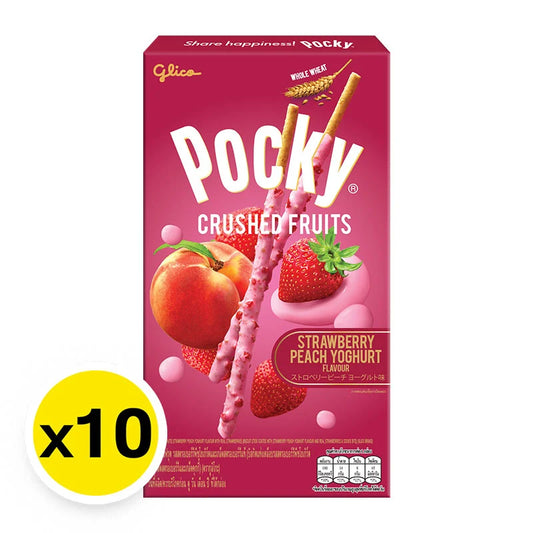 Pocky Crushed Fruit Strawberry Peach Yoghurt 38g x10