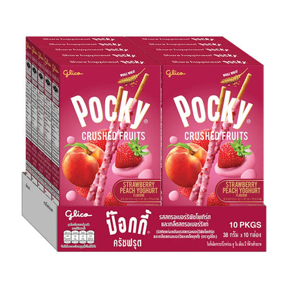 Pocky Crushed Fruit Strawberry Peach Yoghurt 38g x10