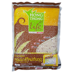 Hong Thong Brown Jasmine Rice in a grocery bag, showcasing the rice grains and packaging for cooking and pantry storage.