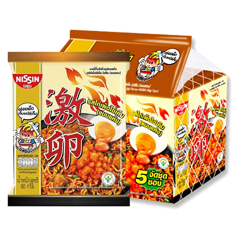NISSIN Instant Noodles Korea Hot Chili Chicken Salted Egg 60g x5