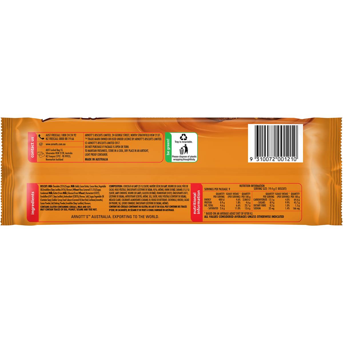 Arnott's Tim Tam Chewy Caramel