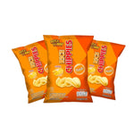 Rise Buddy Rice Chippies snack in a colorful bag, crispy dry rice snack perfect for quick bites and on-the-go snacking.