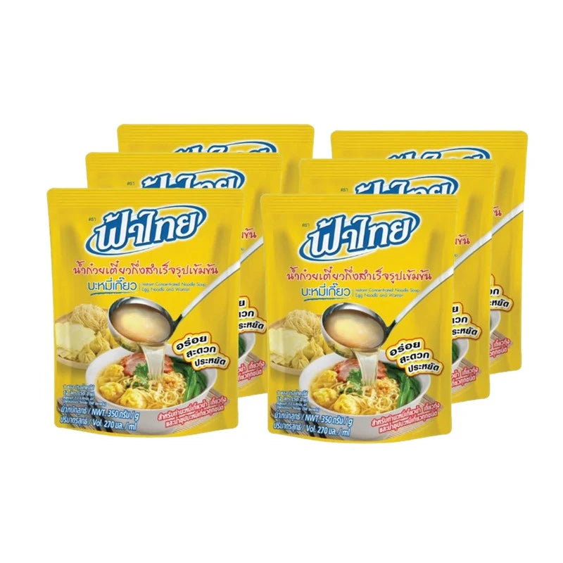 Fathai Instant Concentrated Noodle Soup Egg And Wonton 350g x6