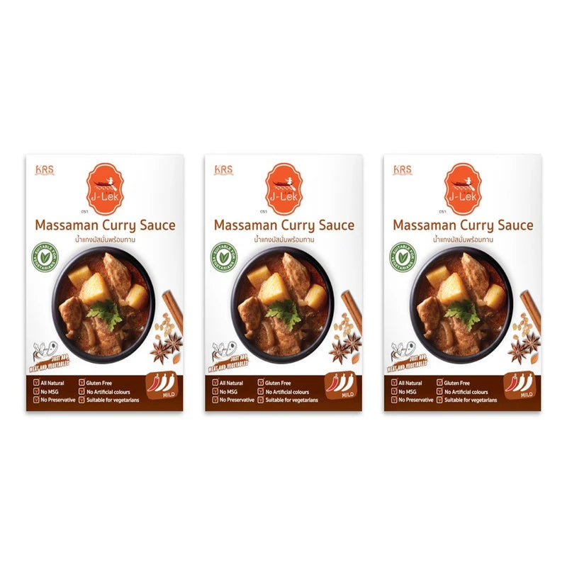 J-lek Ready-to-eat Massaman Curry Paste Pack Of 3 Packets 250g