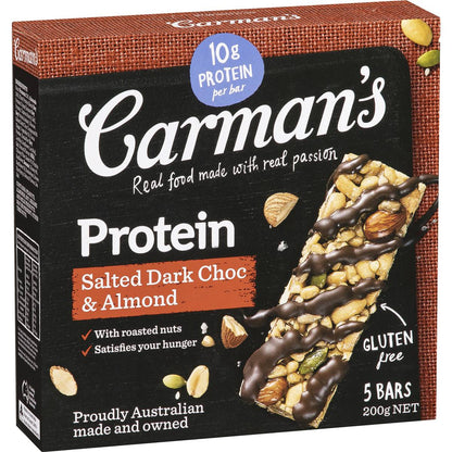 Carman's Salted Dark Choc & Almond Protein Bars
