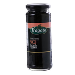 Sliced Spanish black olives in a glass jar, showcasing glossy, dark olives ready for cooking or snacking.