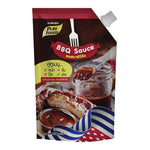 Pure Foods BBQ Sauce 920g bottle showing label with dark brown sauce and brand logo on a white background.